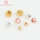 50PCS 3MM 4MM 24K Plated Brass Septum Beads DIY Jewelry Accessories