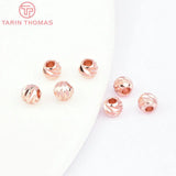 50PCS 3MM 4MM 24K Plated Brass Septum Beads DIY Jewelry Accessories