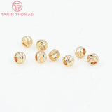 50PCS 3MM 4MM 24K Plated Brass Septum Beads DIY Jewelry Accessories