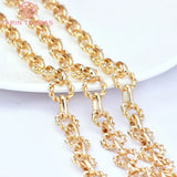 1 Meter 12MM 24K Twisted Necklace/Bracelet Chains DIY Jewelry Findings