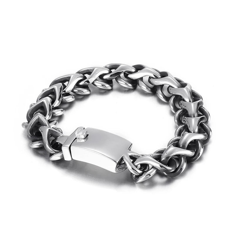 Vintage Link Chain Bracelet Stainless Steel Mens Jewelry XMAS Gift