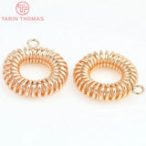 6PCS 21MM 24K Brass Spring Coil Pendants DIY Jewelry Findings