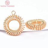 6PCS 21MM 24K Brass Spring Coil Pendants DIY Jewelry Findings