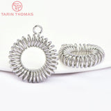 6PCS 21MM 24K Brass Spring Coil Pendants DIY Jewelry Findings