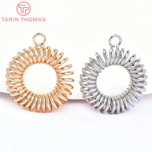 6PCS 21MM 24K Brass Spring Coil Pendants DIY Jewelry Findings
