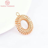 6PCS 21MM 24K Brass Spring Coil Pendants DIY Jewelry Findings
