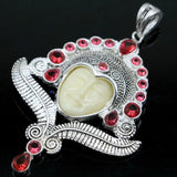 Egypt Goddess Face Rhodolite Garnet Pendant