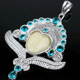 Egypt Goddess Face Rhodolite Garnet Pendant