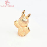 2PCS 18x23.5MM 24K Brass Rabbit Ear Angel Girl Charms Pendants