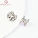 10PCS 7x8MM 18K Brass Flower Beads Caps Spacer High Jewelry Wholesales