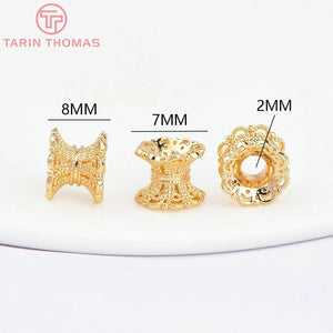 10PCS 7x8MM 18K Brass Flower Beads Caps Spacer High Jewelry Wholesales