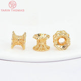 10PCS 7x8MM 18K Brass Flower Beads Caps Spacer High Jewelry Wholesales