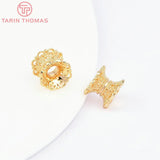 10PCS 7x8MM 18K Brass Flower Beads Caps Spacer High Jewelry Wholesales