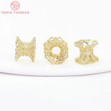 10PCS 7x8MM 18K Brass Flower Beads Caps Spacer High Jewelry Wholesales