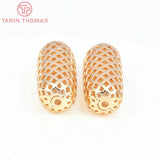6PCS 30x12MM 24K Brass Cylindrical Bracelet Beads DIY Jewelry Accessories