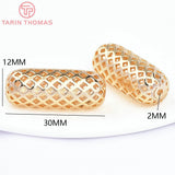 6PCS 30x12MM 24K Brass Cylindrical Bracelet Beads DIY Jewelry Accessories