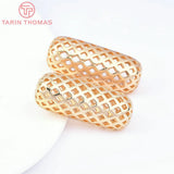 6PCS 30x12MM 24K Brass Cylindrical Bracelet Beads DIY Jewelry Accessories