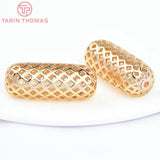 6PCS 30x12MM 24K Brass Cylindrical Bracelet Beads DIY Jewelry Accessories