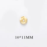 6PCS 24K Plated Brass Zircon Star Charms Pendants High Diy Jewelry