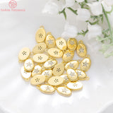 6PCS 24K Plated Brass Zircon Star Charms Pendants High Diy Jewelry