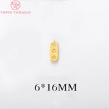 6PCS 24K Plated Brass Zircon Star Charms Pendants High Diy Jewelry
