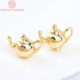 6PCS 11x14MM 24K Brass Kettle Charms Pendants DIY Jewelry Making Findings