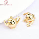6PCS 11x14MM 24K Brass Kettle Charms Pendants DIY Jewelry Making Findings