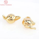 6PCS 11x14MM 24K Brass Kettle Charms Pendants DIY Jewelry Making Findings