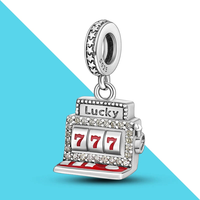 777 Lucky A Slot Machine 925 Silver Dangle Charms