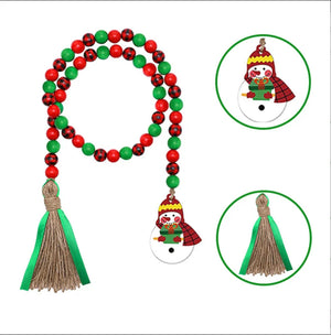 Colorful Wood Beads Curtain Straps Christmas Home Decoration