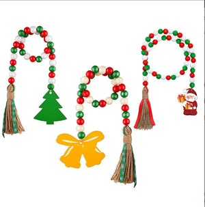Colorful Wood Beads Curtain Straps Christmas Home Decoration