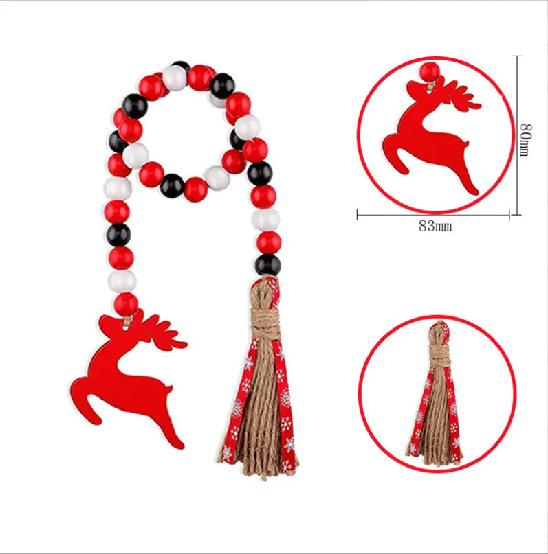 Colorful Wood Beads Curtain Straps Christmas Home Decoration