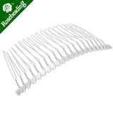 Silver Metal Hair Comb with 20 Teeths, 20pcs