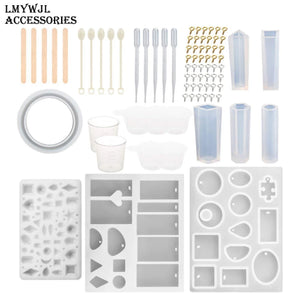 79 Pcs Epoxy Resin Jewelry Mold DIY Crystal Pendant Bracelet Mold Craft