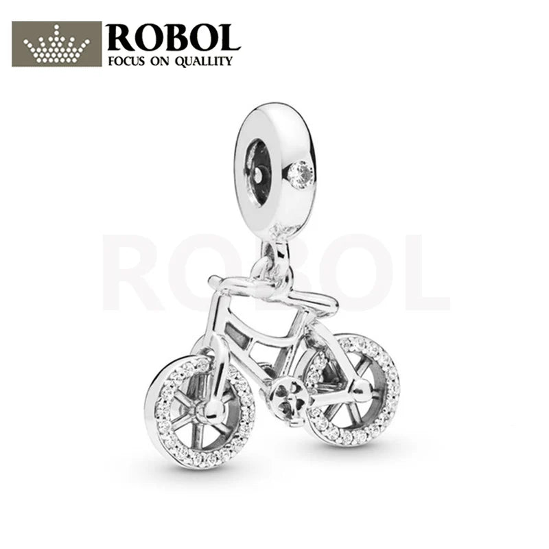 925 Sterling Silver Mini Bicycle Pendant Gift
