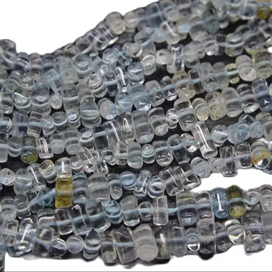 7A Aquamarine PILLAR 5-7MM nature Loose Beads 14inch for Jewelry Making