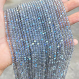 7A Gray Moonstone Beads 3 4mm Labradorite Gemstone DIY Jewelry Making