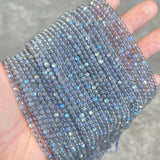7A Gray Moonstone Beads 3 4mm Labradorite Gemstone DIY Jewelry Making
