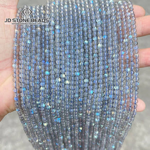 7A Gray Moonstone Beads 3 4mm Labradorite Gemstone DIY Jewelry Making