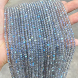 7A Gray Moonstone Beads 3 4mm Labradorite Gemstone DIY Jewelry Making