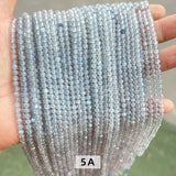 7A Gray Moonstone Beads 3 4mm Labradorite Gemstone DIY Jewelry Making