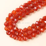 7A Red Agate Diamond Faceted Rhombus Bead Spacer Carnelian