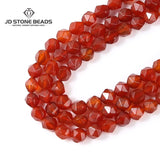 7A Red Agate Diamond Faceted Rhombus Bead Spacer Carnelian