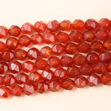 7A Red Agate Diamond Faceted Rhombus Bead Spacer Carnelian