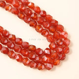 7A Red Agate Diamond Faceted Rhombus Bead Spacer Carnelian
