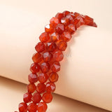 7A Red Agate Diamond Faceted Rhombus Bead Spacer Carnelian