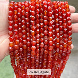 7A Red Agate Diamond Faceted Rhombus Bead Spacer Carnelian
