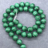 7A Stripe Malachite Beads 6-12mm Round Natural Loose Stone Bead DIY