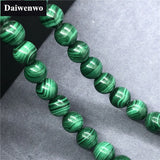 7A Stripe Malachite Beads 6-12mm Round Natural Loose Stone Bead DIY