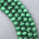 7A Stripe Malachite Beads 6-12mm Round Natural Loose Stone Bead DIY